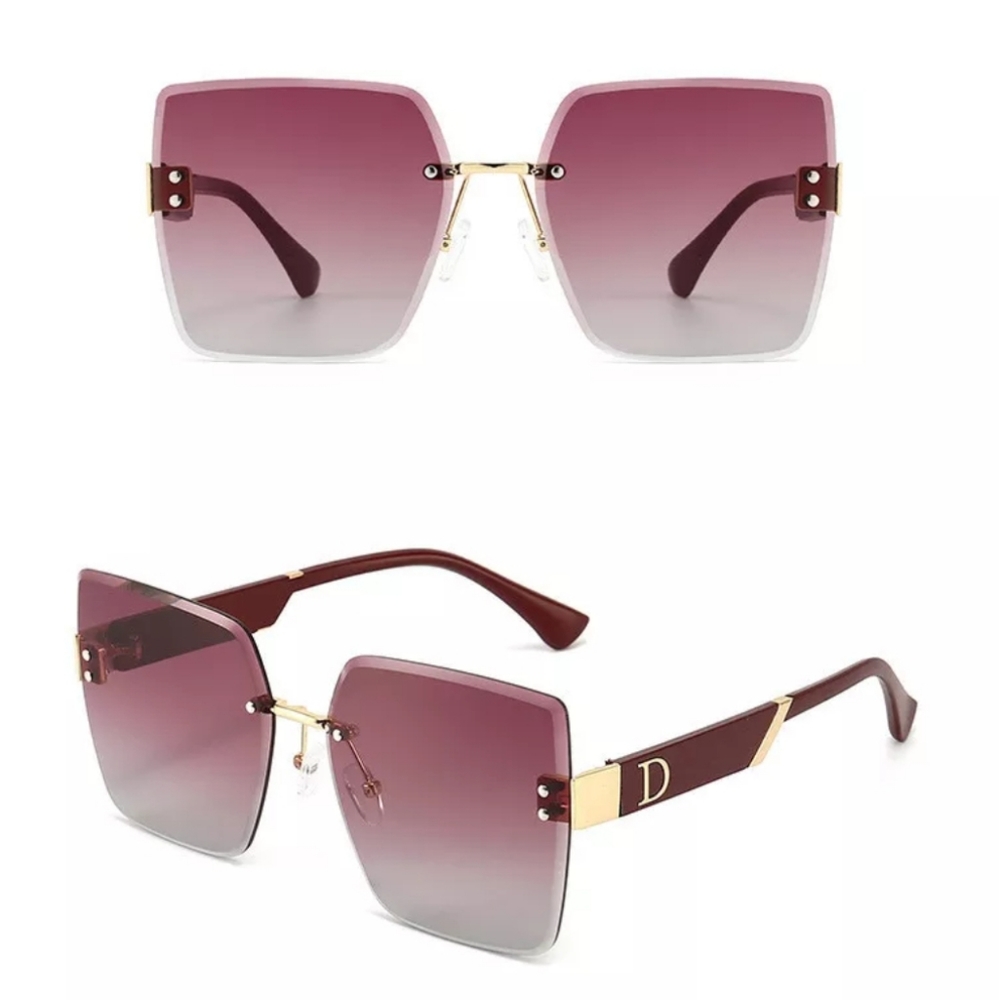 🩷Oversized Red gradient Sunglasses - Picture 2 of 4